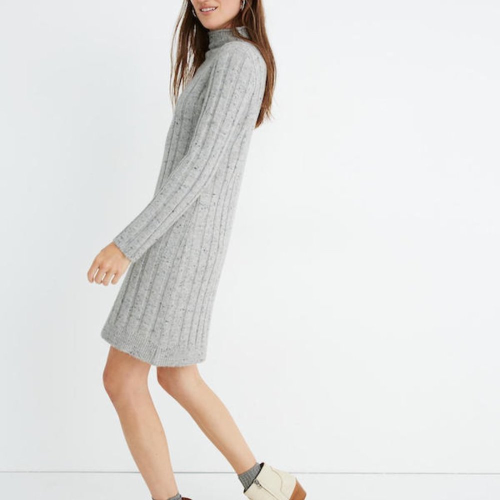 Madewell Donegal Rolled Mock-neck Sweater Dress